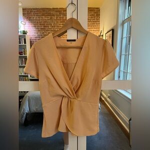 Peach Twist Front Blouse